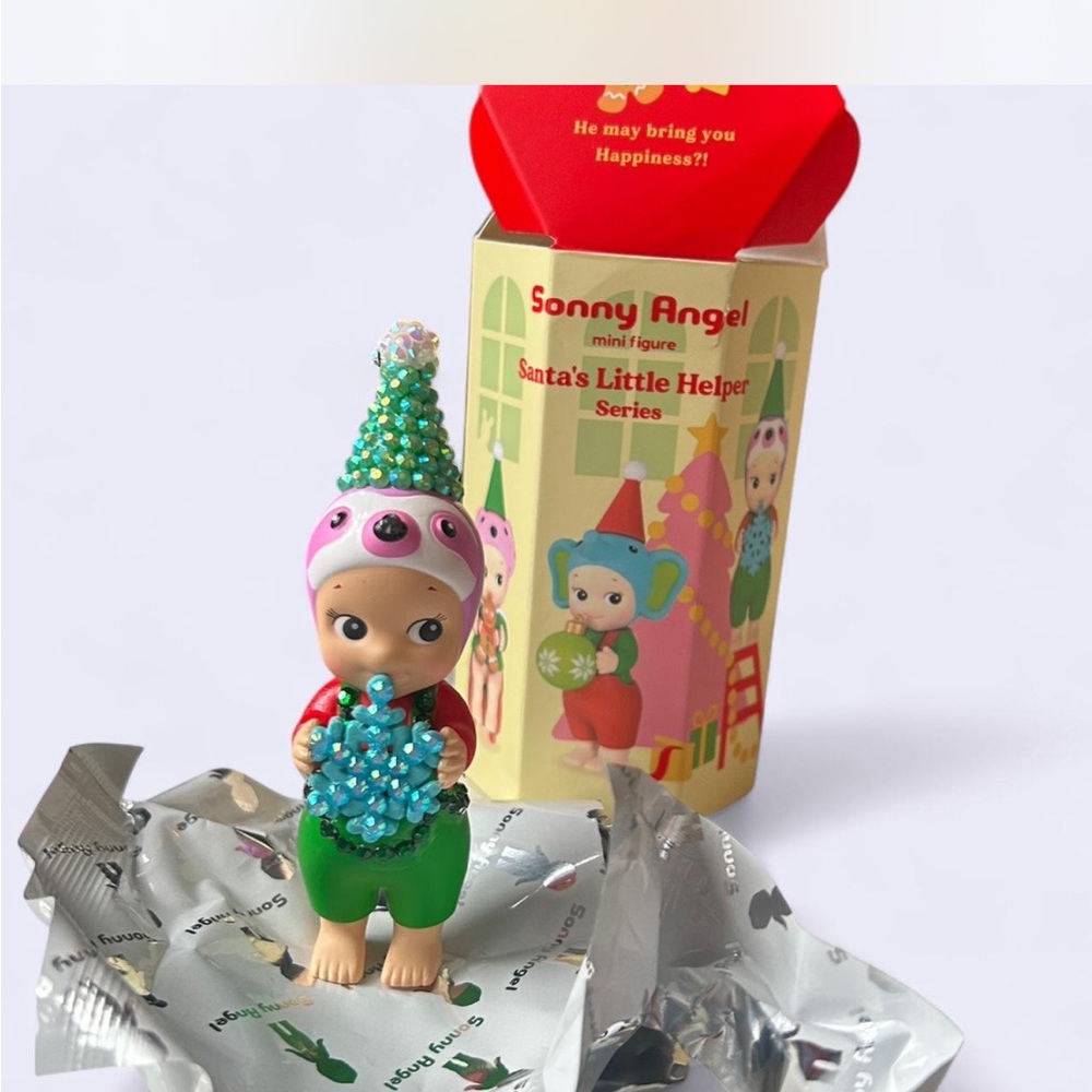 Custom Bedazzled Sonny Angel Santa's Little Helper Sloth Figure